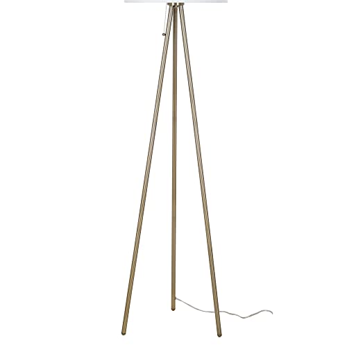Mid-Century Modern Tripod Floor Lamp, Antique Brass O95704