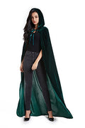 Unisex Halloween Costume Cape Hooded Velvet Cloak for Men and Womens