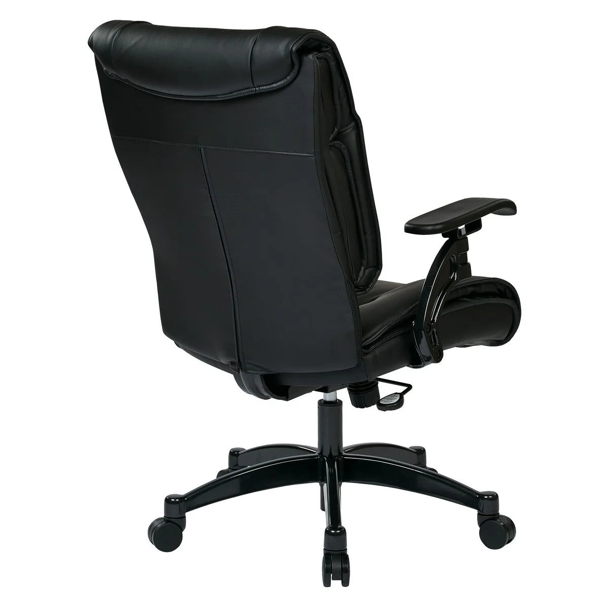 Black Bonded Leather Conference Chair with Cantilever Arms A14323