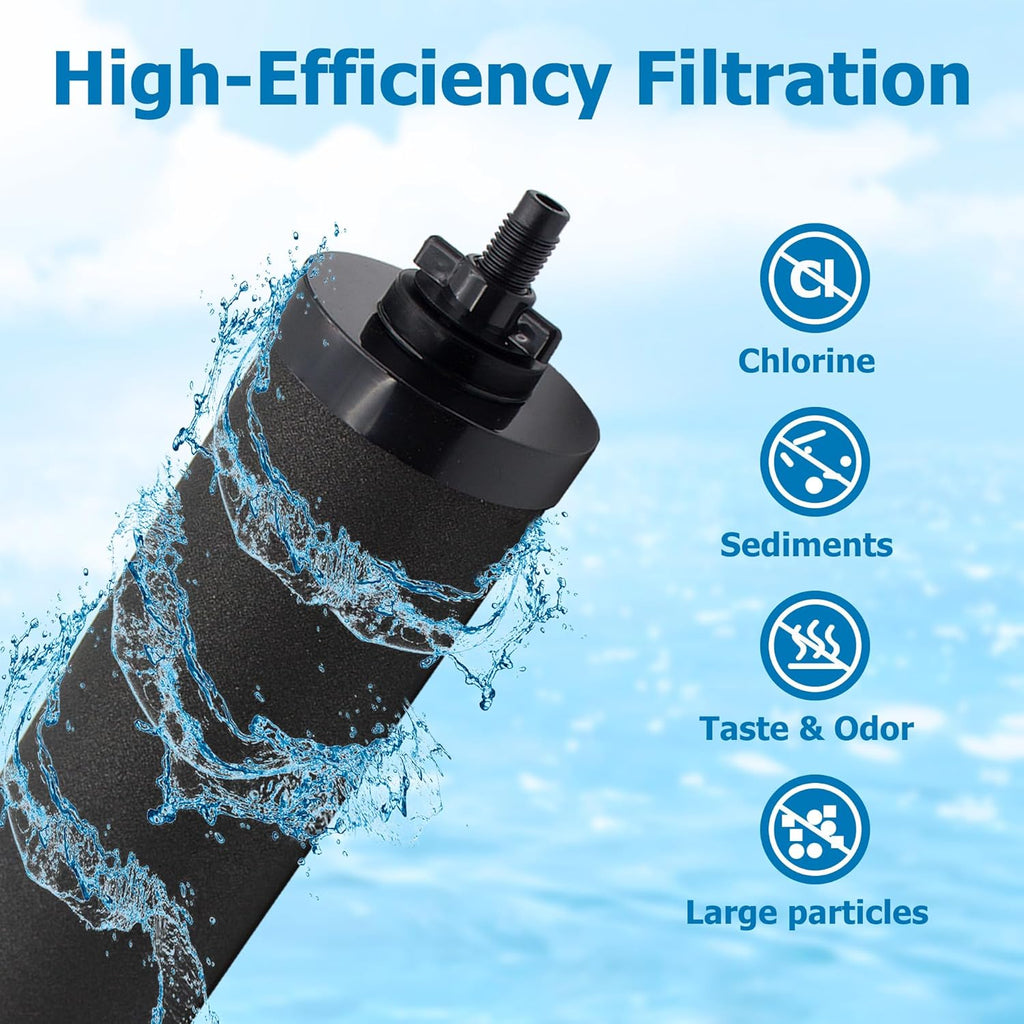 Water Filter Replacement, Black Activated Carbon, Compatible with Gravity Water Filter System, 2-Pack O569052