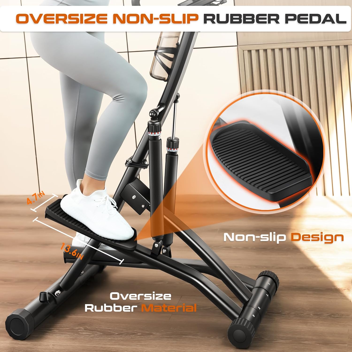 Stepper for Home Cardio & Climbing Training, Hydraulic Fitness Stepper with 12-Level Cylinders and LCD Monitor D73391