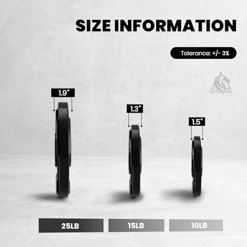 2-Inch Rubber Olympic Grip Weight Plates for Strength Training, Weightlifting, Solid Cast Iron Plate for Barbell N571