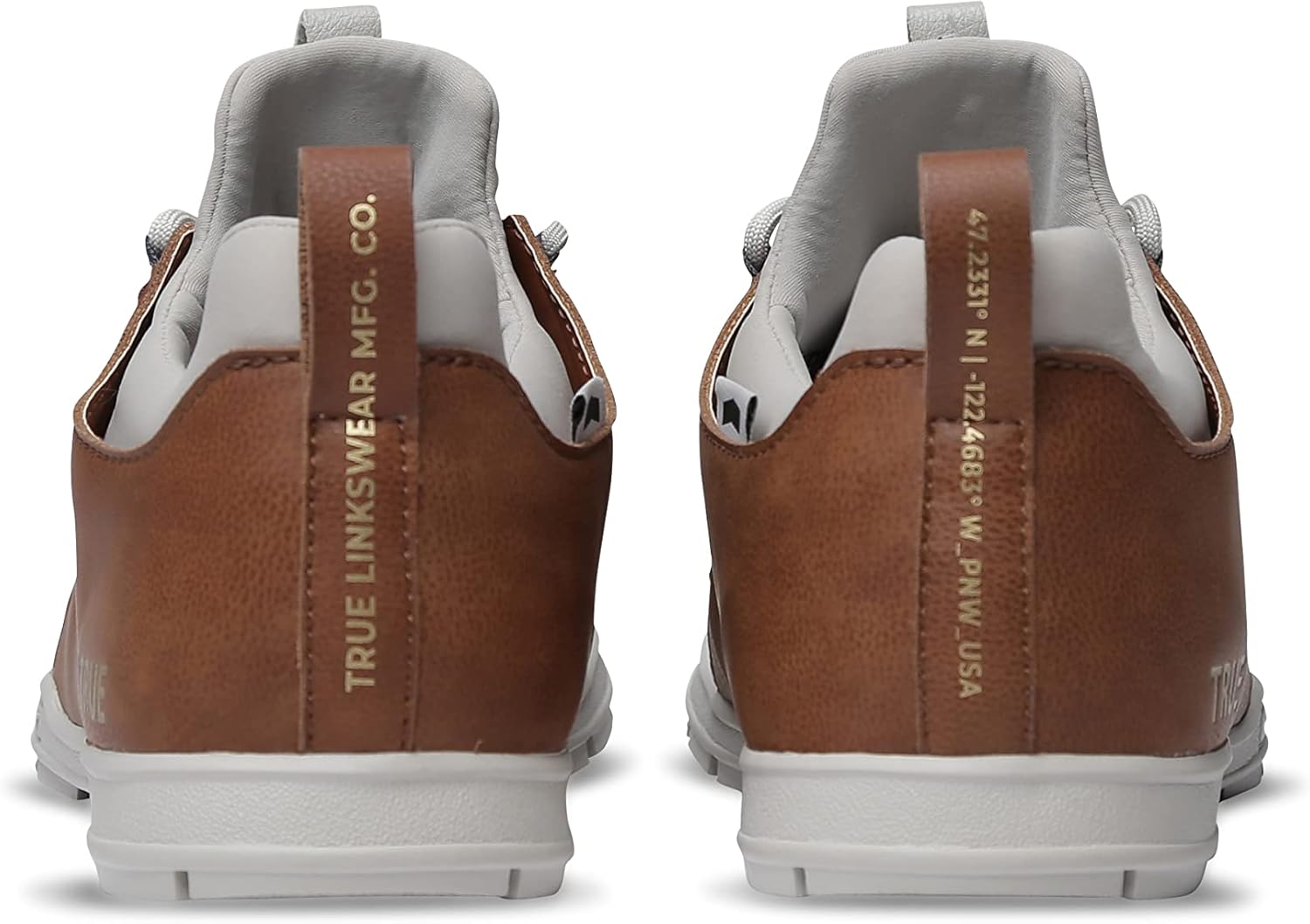 Men's Golf Shoes, Soft White/Brown, Size 9 I97251