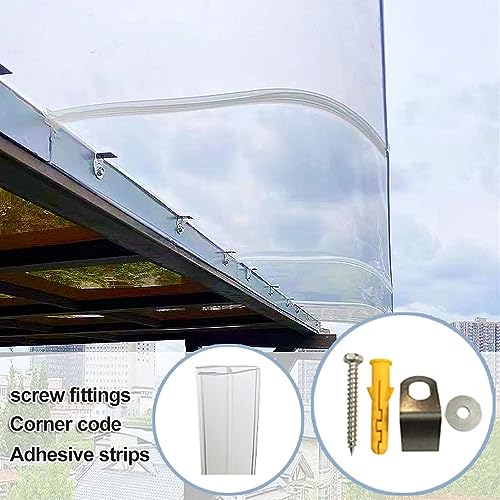 Clear Polycarbonate Window Awning for Porch Patio Rain Shelter B7531