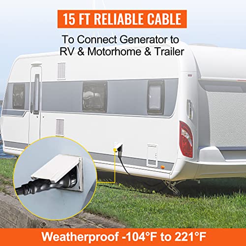 15 FT 50 Amp Generator Extension Cord NEMA 14-50P to SS2-50R & CS6364 G509