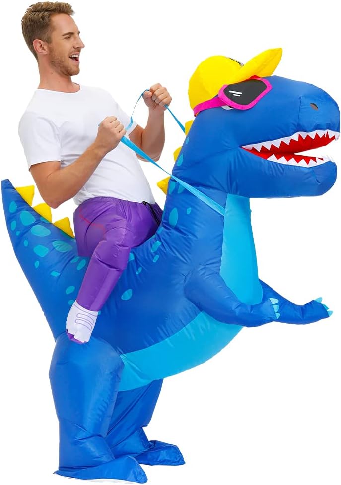 Inflatable Dinosaur Costume for Adults Halloween Funny Blow Up A206