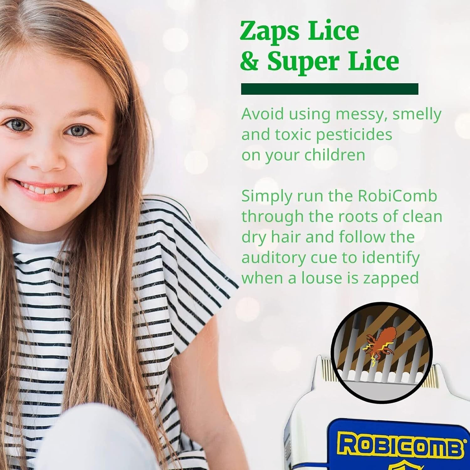 Electric Head Lice Comb for Lice & Eggs Removal A201