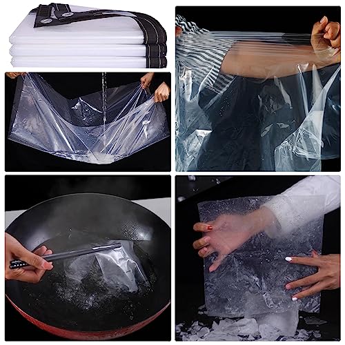 Clear Plastic Vinyl Tarp with Grommets, Heavy Duty Waterproof Sheeting H75341
