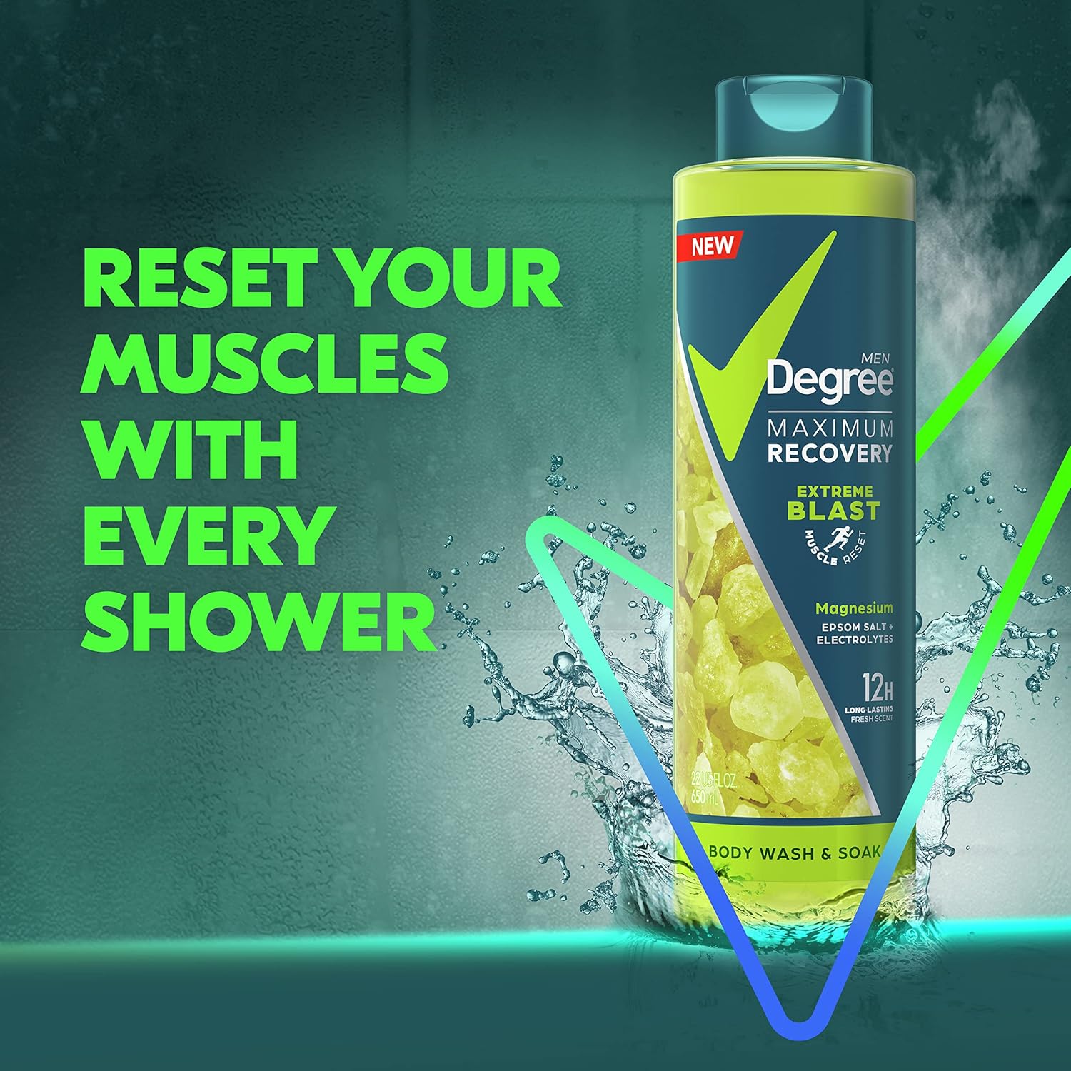 Men's Post-Workout Body Wash and Soak with Epsom Salt and Electrolytes D400