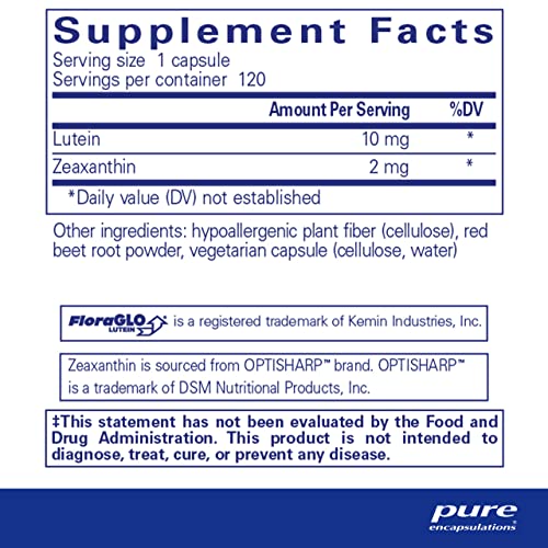 Lutein & Zeaxanthin Vision Support Supplement, 120 Capsules P702