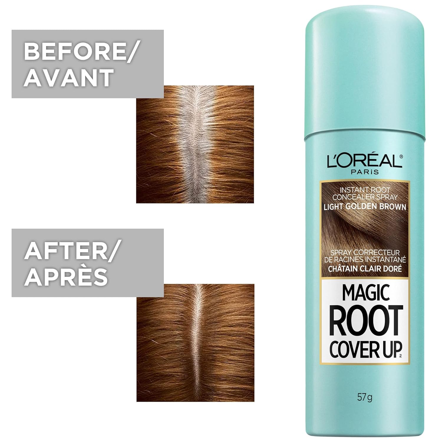 Root Cover Up Gray Concealer Spray, Light Brown and Light Golden Brown, 2 oz Bundle D663