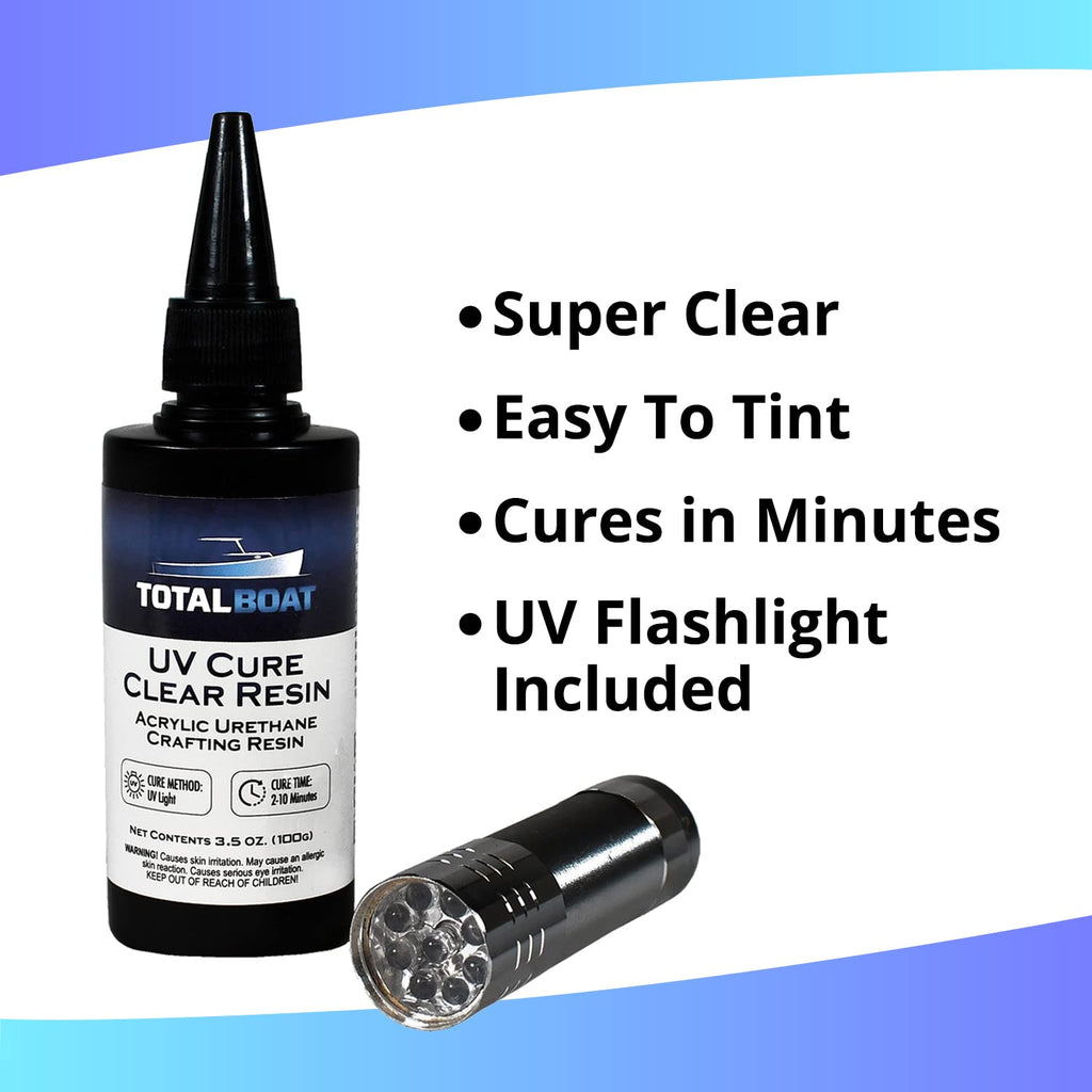 UV Cure Clear Acrylic Resin Kit with Flashlight for Jewelry Making V88097