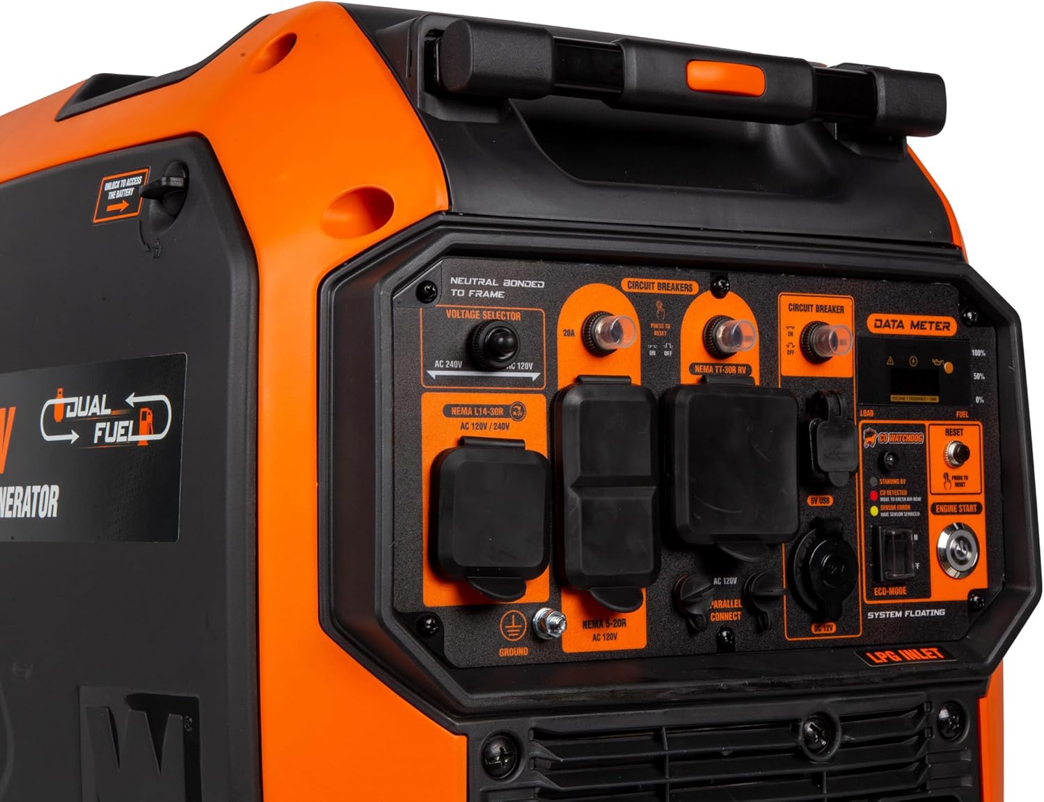 5000-Watt Dual Fuel Portable Inverter Generator with EV Charging Ports F2626