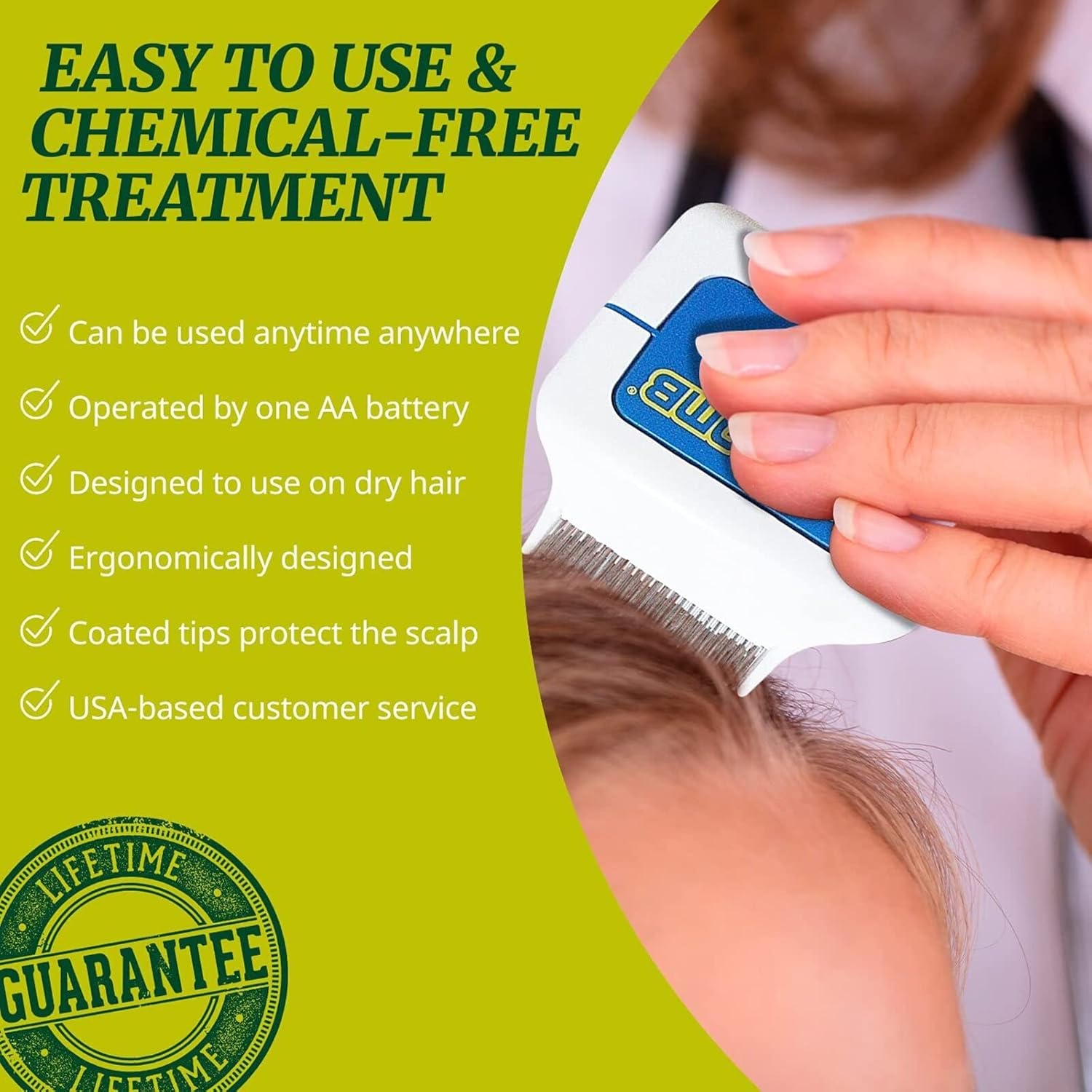 Electric Head Lice Comb for Lice & Eggs Removal A201