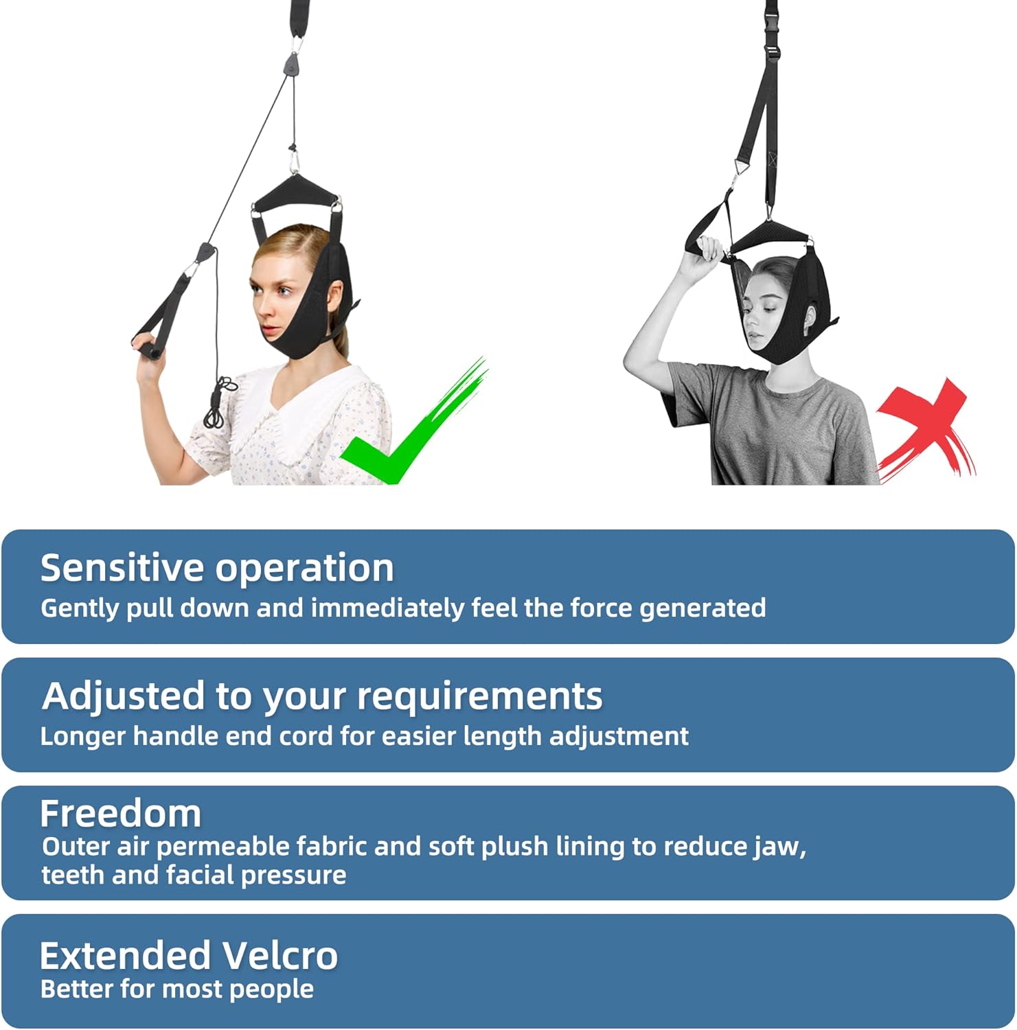 Neck Stretcher Cervical Traction Device, Double Ratchet, Portable C623