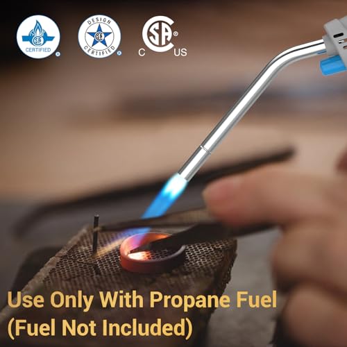 Propane Torch Head with Igniter, Trigger Start, 5FT Hose, Adjustable Flame R171994
