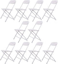 10-Pack Plastic Folding Chair Stackable Wedding Party Events Commercial Chair for Indoor＆Outdoor, White