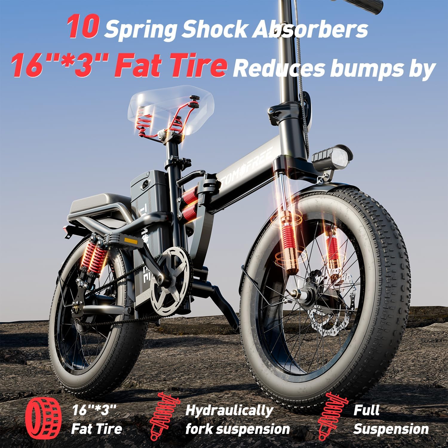Electric Bike for Adults, 1200W Motor, 40 Miles Range, Folding Ebike X2739