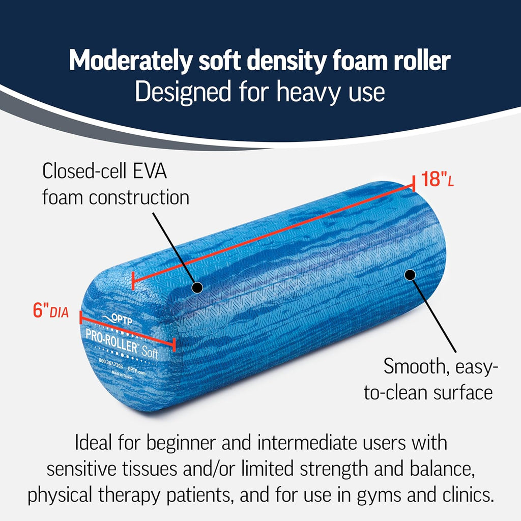 Soft Density Foam Roller 18 Inch for Massage and Physical Therapy F754082