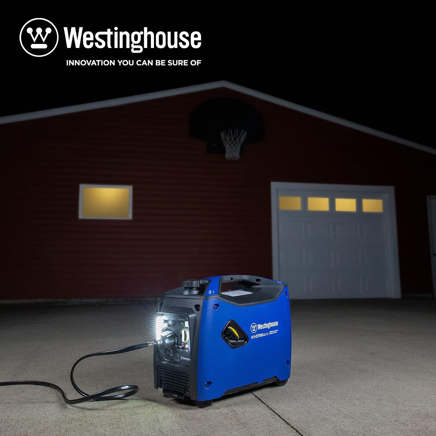 3700 Peak Watt Portable Inverter Generator with Wheel & Handle Kit, RV Ready 30A Outlet R628205