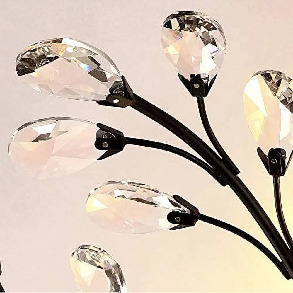 Vintage Crystal Chandelier Semi Flush Mount Ceiling Light D210