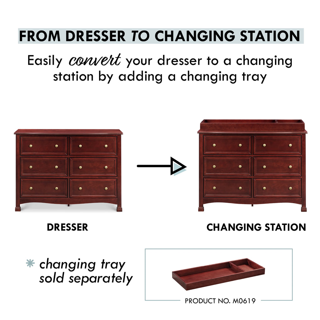 6-Drawer Double Wide Dresser, Rich Cherry D6567