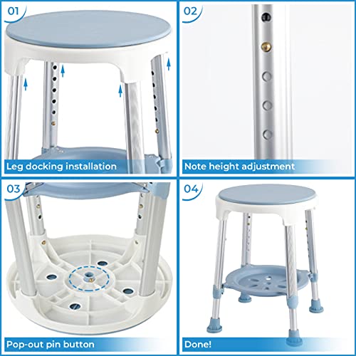 Adjustable Swivel Shower Seat for Seniors, 19-21 Inch Height O115125