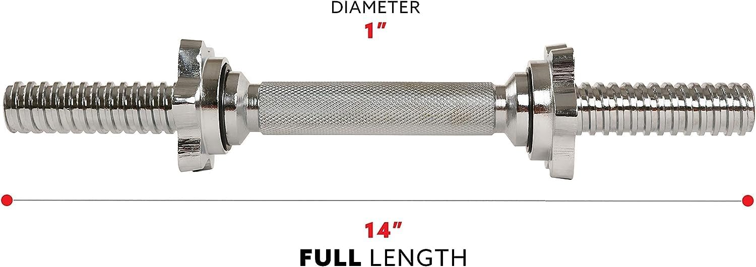 14" Threaded Chrome Dumbbell Bar Pair C560465