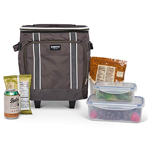 Large Portable Insulated Soft Cooler with Rolling Wheels Y8457