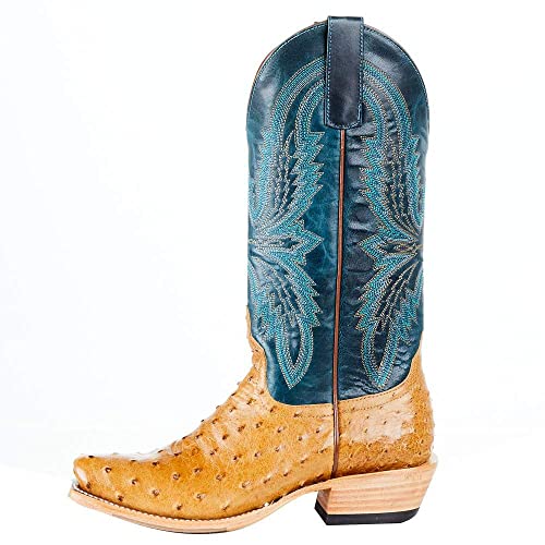 Women's Full Quill Ostrich Snub Toe Boot X6150