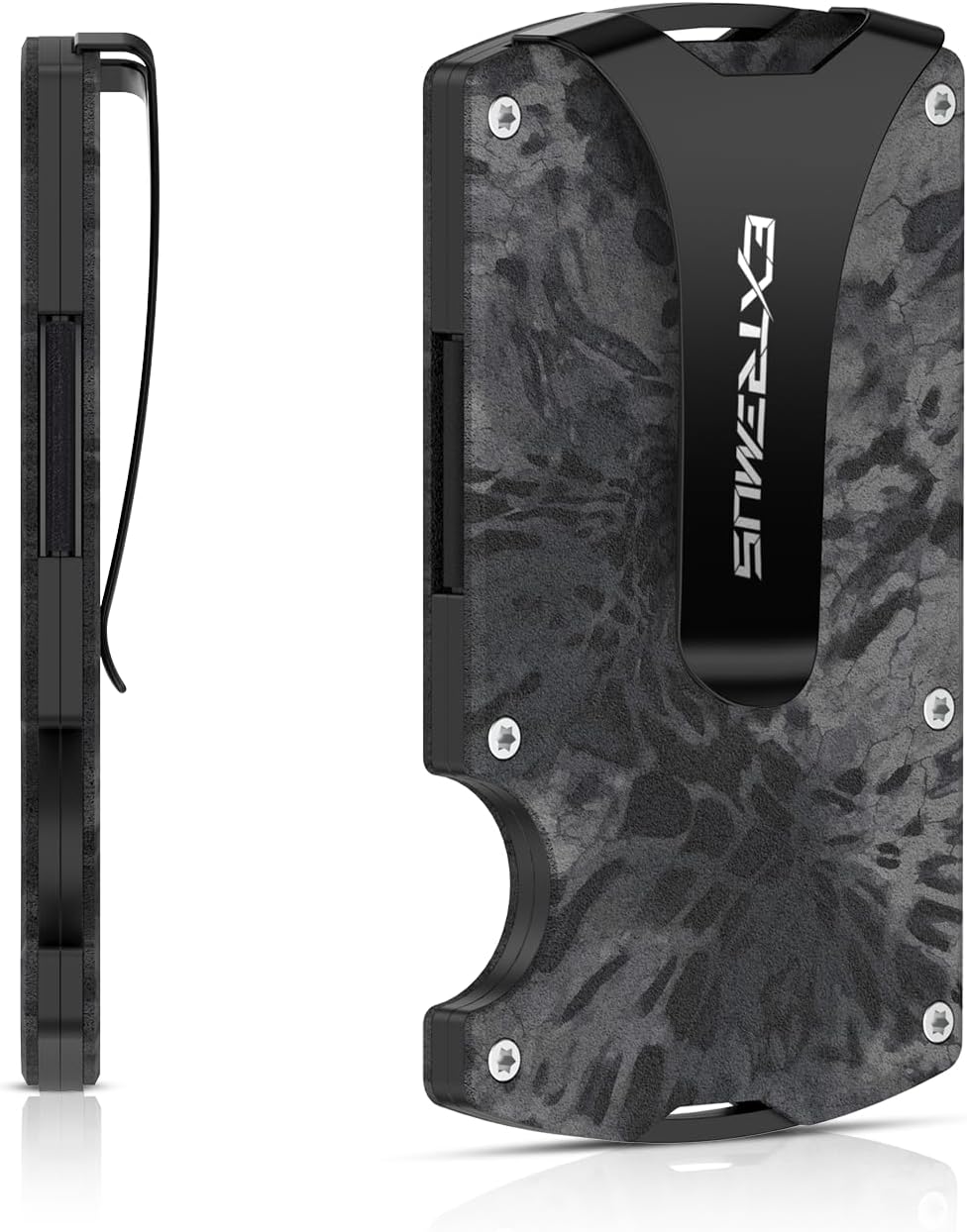 Extremus Slim Carbon Fiber Wallet for Men, Money Clip, RFID Blocking Technology, Carbon Fiber and Stainless-Steel Construction, Holds 15 Cards Plus Cash, Ultra-Thin Design, Minimalist Wallet