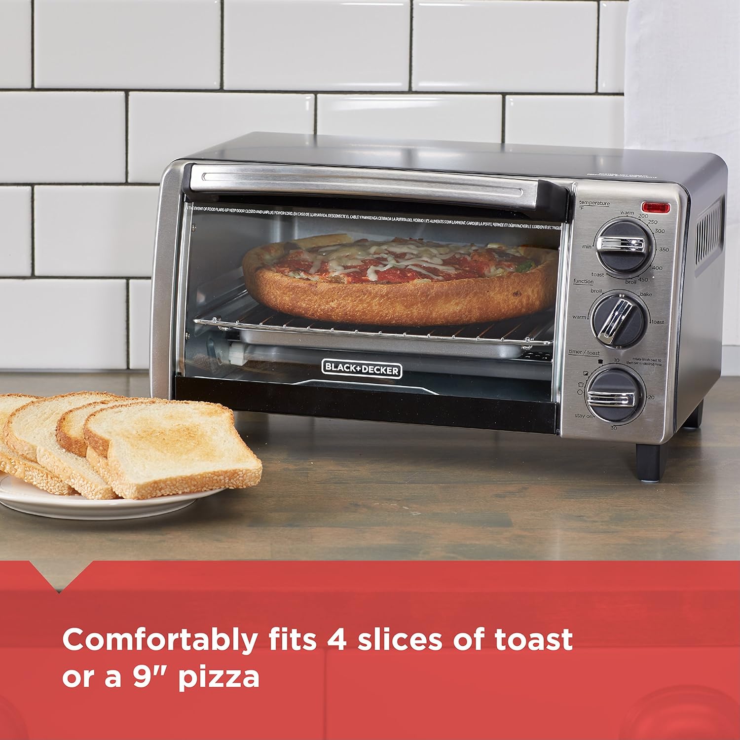 4-Slice Toaster Oven with Natural Convection, Stainless Steel S193