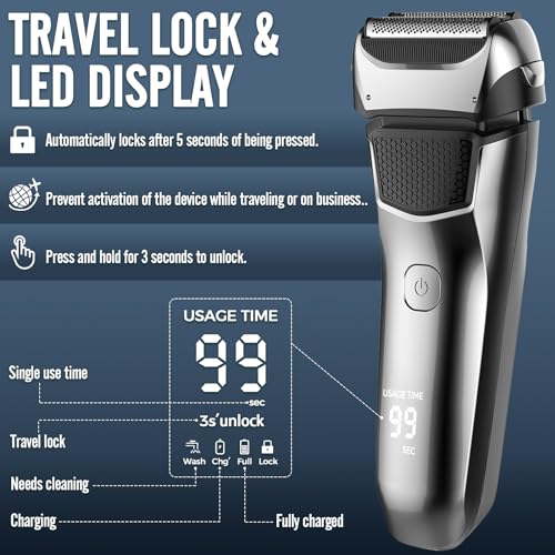 Rechargeable Electric Razor for Men with Beard Trimmer H73763