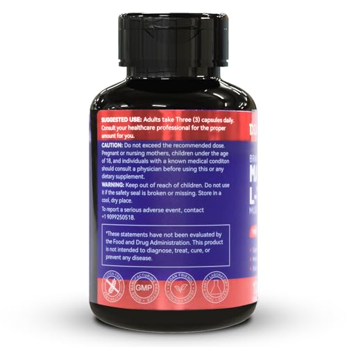 Magnesium L-Threonate Capsules, 1900mg, Non-GMO, Gluten Free, 120 Count Y683