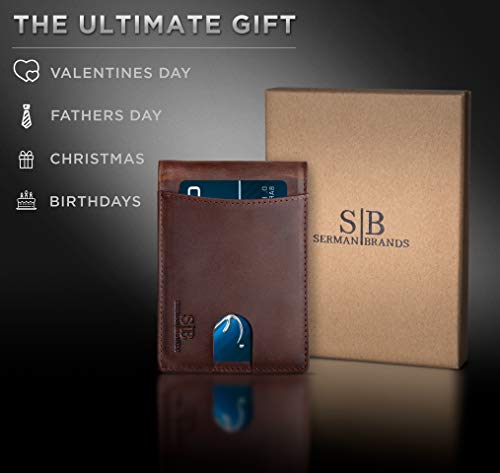 RFID Blocking Slim Bifold Leather Wallet for Men with Money Clip G1277