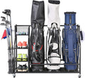 3 Full Size Golf Bags Storage, Golf Organizer, Sports Equipment Garage Rack