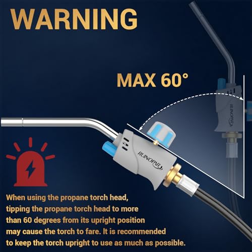 Propane Torch Head with Igniter, Trigger Start, 5FT Hose, Adjustable Flame R171994
