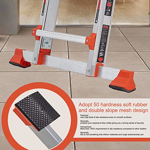 5 Step Multi-Position Ladder, 17 Ft Anti-Slip Aluminum Folding Ladder Q782600