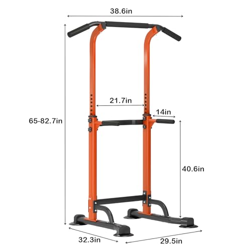 Adjustable Power Tower Dip Station for Home Gym Strength Training I503