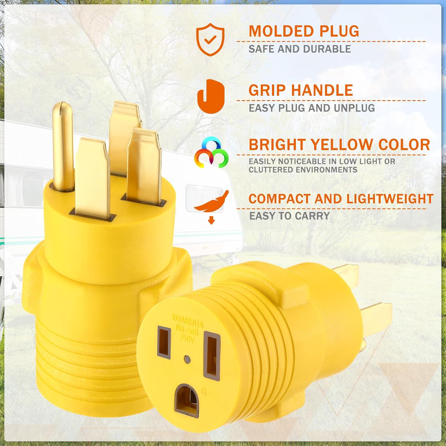Welder Adapter, NEMA 14-50P Male to 6-50R Female, 50 Amp 4 to 3 Prong R730