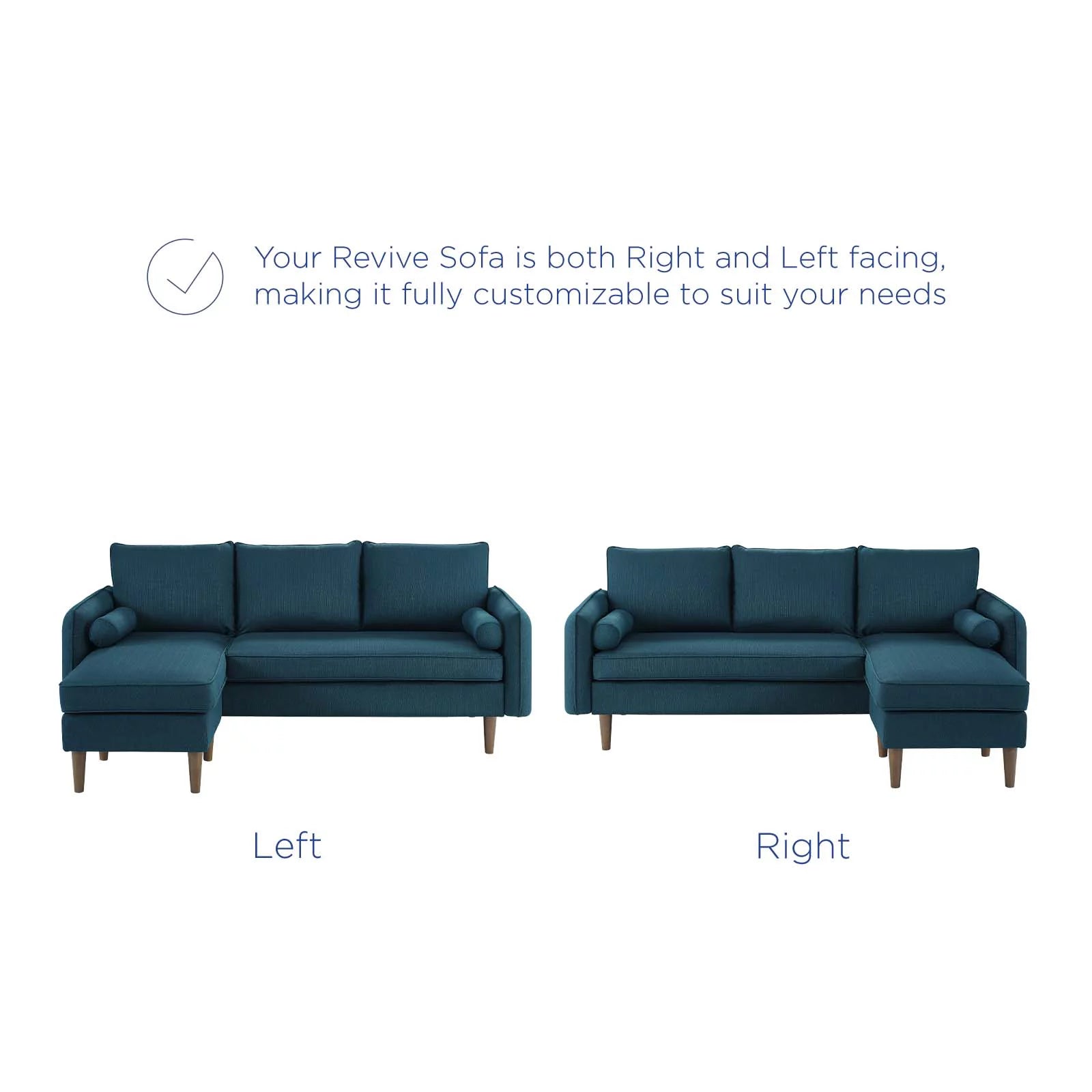 Navy Blue Fabric Sectional Sofa Set for Living Room L590663