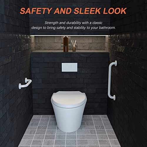 2 Pack 24 Inch Anti-Slip Shower Grab Bars with Rubber Grip, Stainless Steel Bathroom Wall Mount Handrail M1501