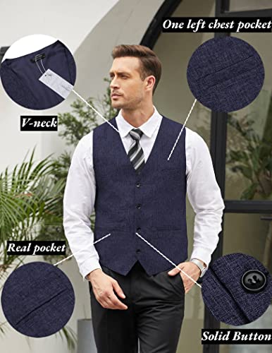 Men's Casual Business Vest Lightweight Slim Fit D86148