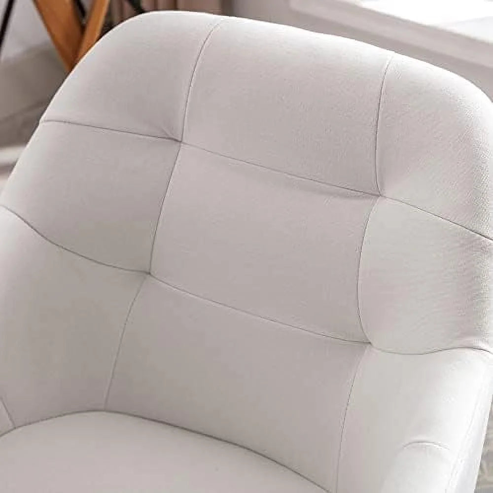 Mid Century Modern Swivel Armchair Fabric Accent Chair with Wood Legs E96436