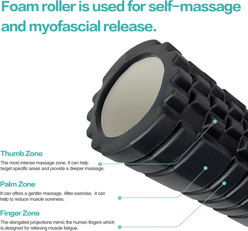 Foam Roller Set for Deep Tissue Muscle Massage, 12" and 13" Y5227