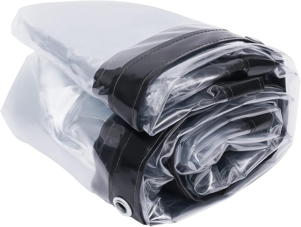 8×20FT Clear PVC Tarp Curtain Waterproof Patio Enclosure J408