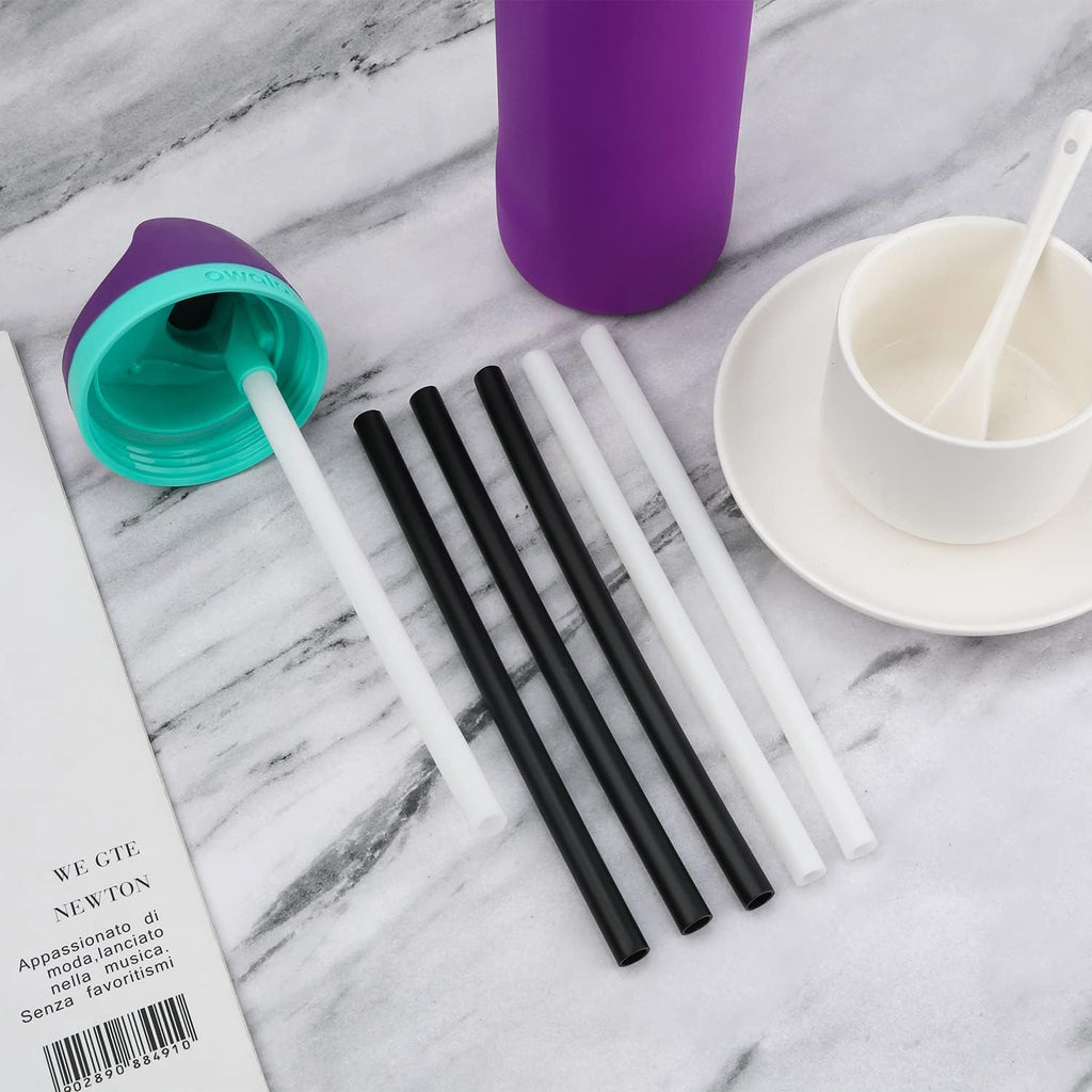 Replacement Straws for 24oz Water Bottle, 6pcs Reusable Plastic with Cleaning Brush S9912