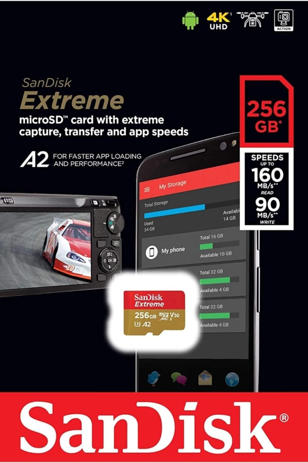 256GB MicroSDXC UHS-I Memory Card for 4K Y208