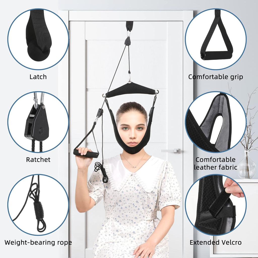Neck Stretcher Cervical Traction Device, Double Ratchet, Portable C623