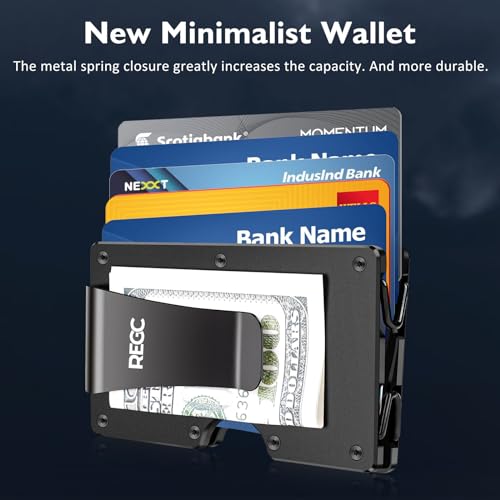 Slim Metal Money Clip Wallet with RFID Blocking for Men M341594